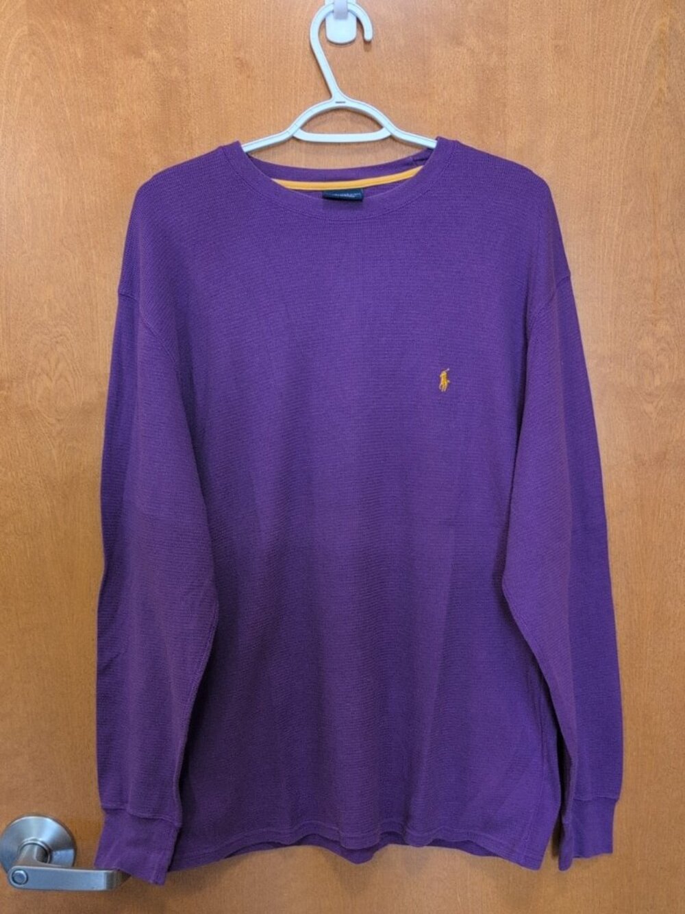 Polo Ralph Lauren Sleepwear Mens XL Purple Long Sleeve Polo Waffle Knit Pajama